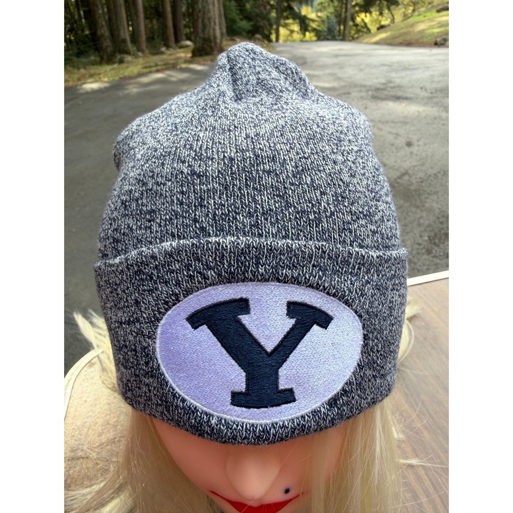 BYU Cougars NLegacy Knit Cuffed Beanie Hat Navy Marled Adult OS NWT